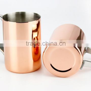 solid stainless steel copper coated coffee mug