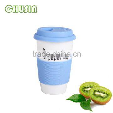 Coffee Mug With Food Grade Silicone Lid and Sleeve/starbucks Coffee Cup Ceramic Mug photo-4