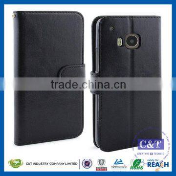 C&T Credit Card ID Holders STAND Flip Genuine Leather Wallet Cover for HTC One M9 photo-4