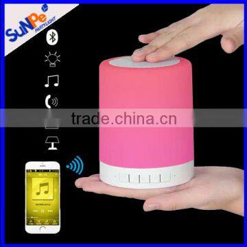 Color changing wireless bluetooth speaker subwoofer touch sensor lamp with LED night light