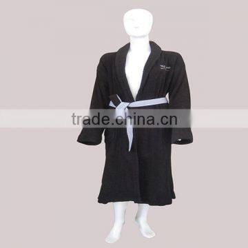 New Loop Bathrobe Black Terry Bathrobe 100% Cotton Men Bathrobe