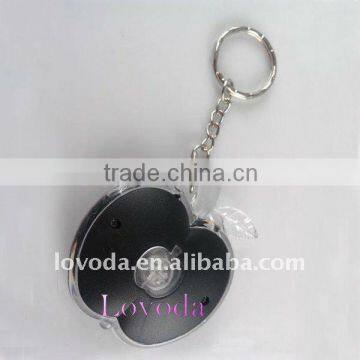 hot promotional gifts apple shaped mini torch led keychain/led crank torch/float led keychain JLP-015