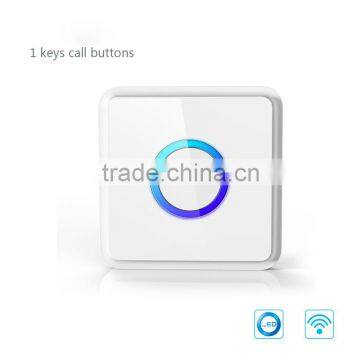 2015 Newest model square shape white&blue color wireless call button