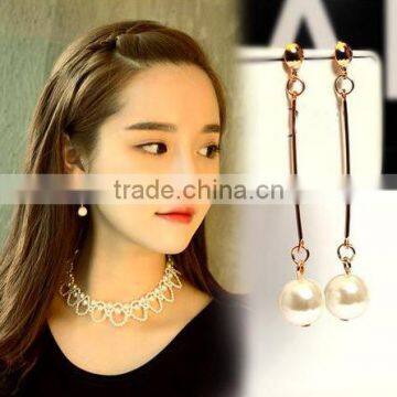 Wholesale Ball Pearl Dangling Earring Long Stick Earring For Girls