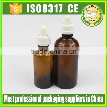 Screen Printing Amber Essential Oil Glass Bottle 100ml