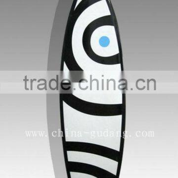 Black hypnotic design fiberglass retro surfboard