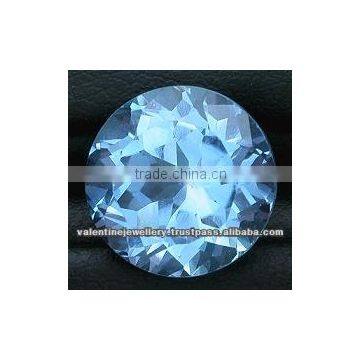 Round Brillant Cut Blue Topaz Loose gemstone, free size blue topaz round, round cutstone light swiss topaz