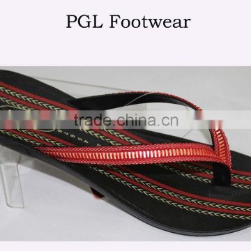 lady black slipper flat heel low price pu sandal for women