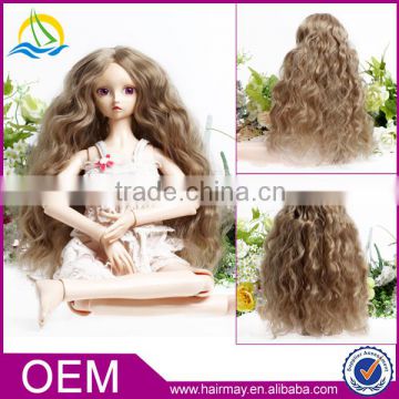 China wig factory long cheap curly blonde baby doll bjd wigs