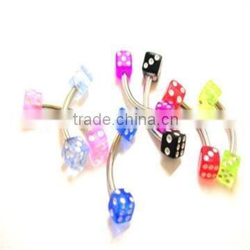 2014 double dice eyebrow ring Body piercing