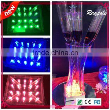 2015 new product rechargeable RGB remote controlled led centerpiece light base/square led base light