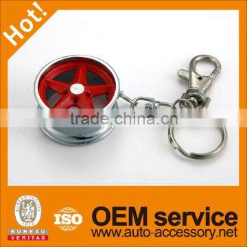 Chrome great products for promotion car wheel rim metal car key ring