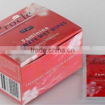 anti-bacterial feminine intimate wet wipes