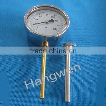 100mm Industrial usage bimetallic bottom thermometer