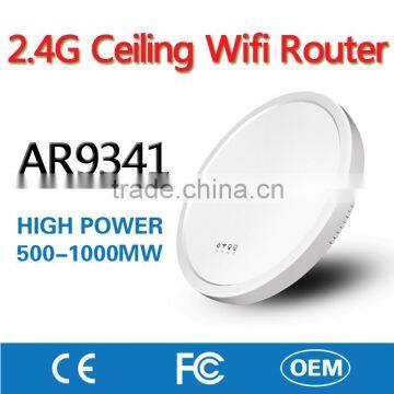 OEM Root 2.4G AR9341 Wireless Ceiling Mobile Wifi Router Network Access Point AP with Inner Antenna for Hotel Restaurant