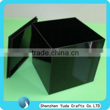 customized acrylic black cube display box storage box