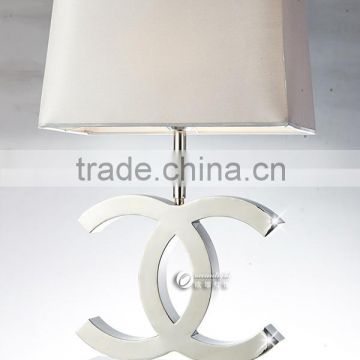 modern bedroom table lamp with stainless steel OM66138