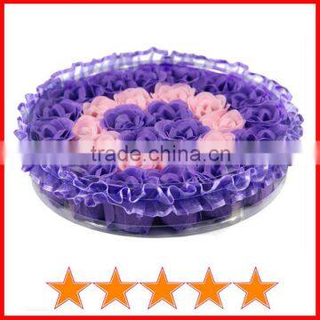 Newest pretty soap flower gift set/soap flower in round fancy gift box