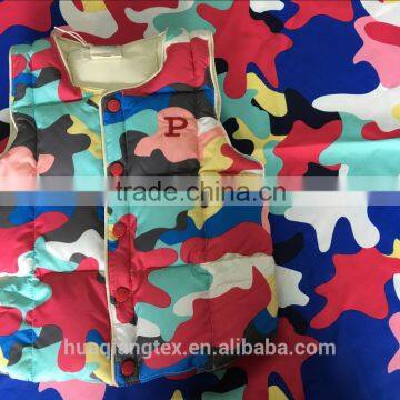 pretty camouflage print pongee fabric for children