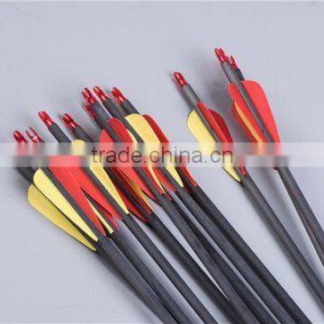 Black Archery Carbon Fiber Hunting Arrows With Replaceable Tips For Compound Bow photo-3