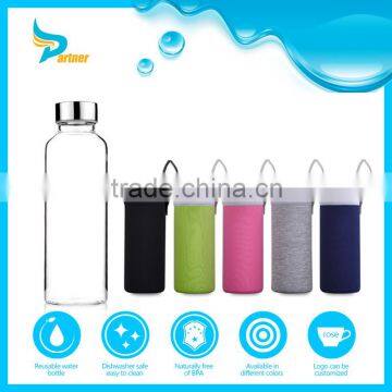 Reusable BPA Free Cheap Unbreakable Glass Water Bottles Personalized Gatorade Glass Water Bottle