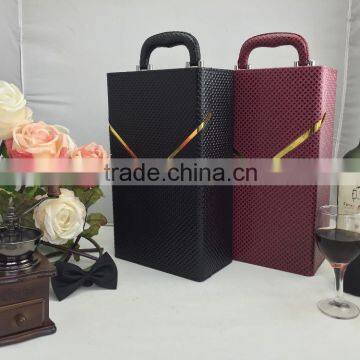 High Quality Two Bottle Artificial Leather Wine Box photo-2
