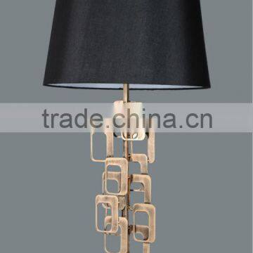 Fancy Steel table lamp in bronze with black hard back shade