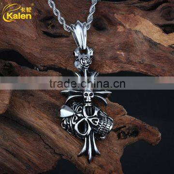 skull charms necklace silver jewelry wholesale jewellery