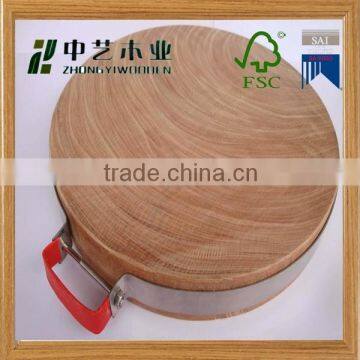 hot selling 2015 year china suppliers FSC&SA8000 kitchen round wooden cutting board for wholesale