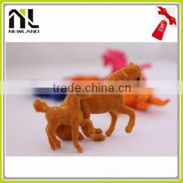 Plastic flocking horse toy