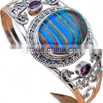 Bold!! Rainbow Calsilica Amethyst Jewelry Whole Jewellry Quality Silver Fashion