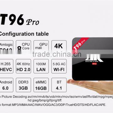 2016 Newest S912 android tv box T96 Pro 3gb ram 16gb rom smart tv box