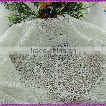 2015 embroidery cord-lace-fabric wholesale jacquard polyester mesh guipure lace flower textile knitting cotton fabrics