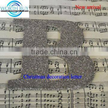 Vintage silve word "B" cardboard alphabet letters for Christmas decoration