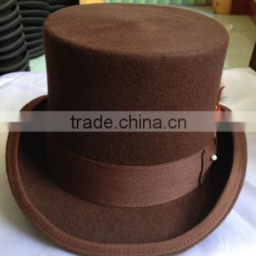 wool brown top hat