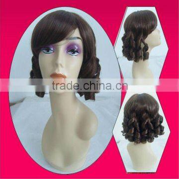 Primitive elegant synthetic hair spring curl wigs for white women