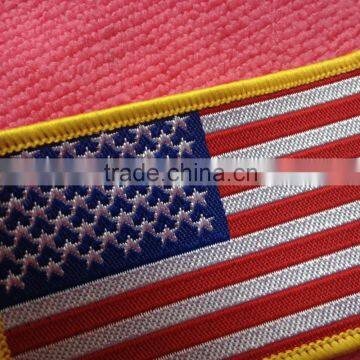 USA Flag Logo Woven Patch With Adhesive Back,woven Badge With Iron on Backing