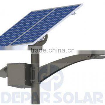 48W Solar Street Light 7m pole- ANAMBRA Series single arm round design homogenous lighting