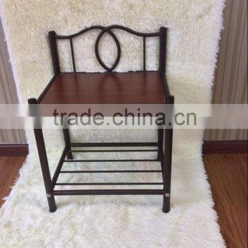 Black MDF Top Iron Night Stand