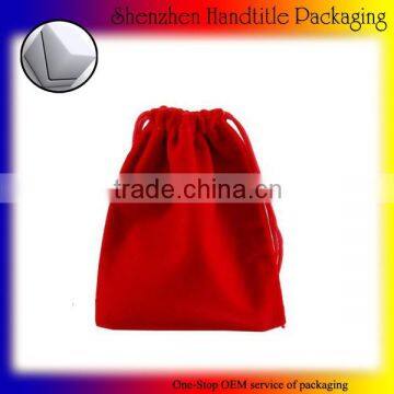 2015 custom printed velvet pouch bag for jewelry with ball drawstring