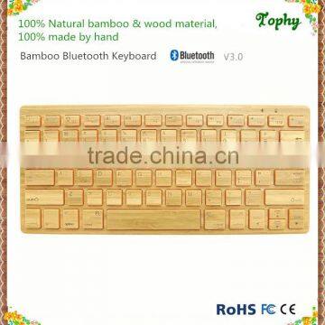 Hi-quality desktop wireless bamboo bluetooth keyboard V3.0, german layout available