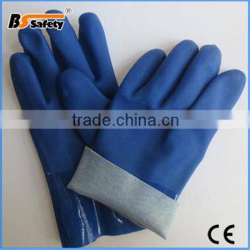 BSSAFETY Oil Resistant Blue Pvc Sand Polish Gloves From Gaomi Factory photo-3