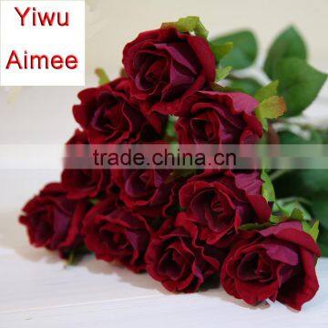 Hotsale silk flower arrangements ,flower rose ,red rose flowers,(AM-F-49)