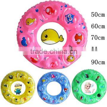 Multi styles inflatable PVC donut swim ring, cartoon customized baby swim ring