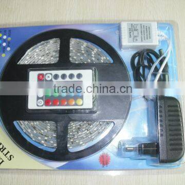 3528 RGB Waterproof Rainbow Led Strip Kit 5m Led Strip+ 24 Key Digital Rgb Led Strip Controller + 12v 2A Power Adapter