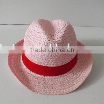 holiday paper straw hat skimmer hat with band