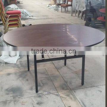 Foldable dining table for banquet with fireproof table top design