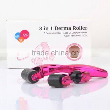 Titanium Micro Needle Roller 180/600/1200 Needles Best Skin DermaRoller for Body and Face 3 In 1 Kit Derma Roller photo-4