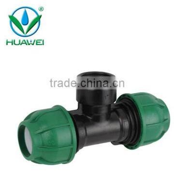 New Working Pressure Bearing PN10 LDPE Pipe Reducing Thread Tee