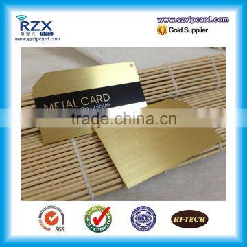Custom Design CR 80 Size Printable Gold Metal Business Card With Contact Chip or Magnetic Stripe